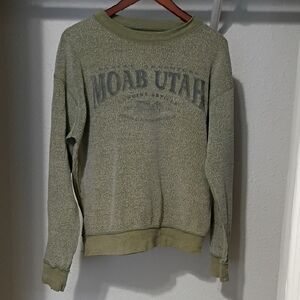 Moab Utah Olive Green Crewneck Sweater